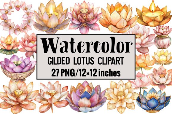 Download Gilded Lotus Clipart - Lotus clipart Collection
