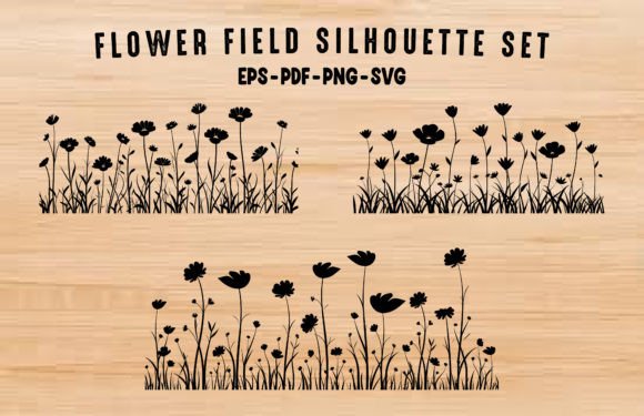 Download Wildflowers SVG Black Clipart Bundle - Flowers Collection
