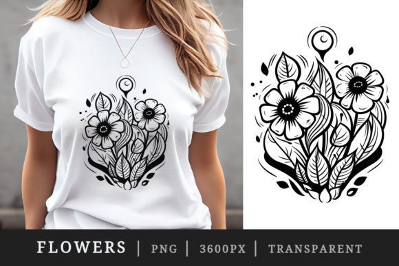 Download Flowers Black Silhouette Sublimation - Flowers Collection