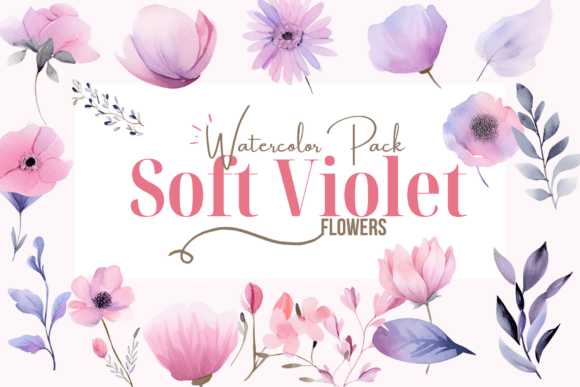 Download Violet Flowers Watercolor Clipart - Flowers Collection