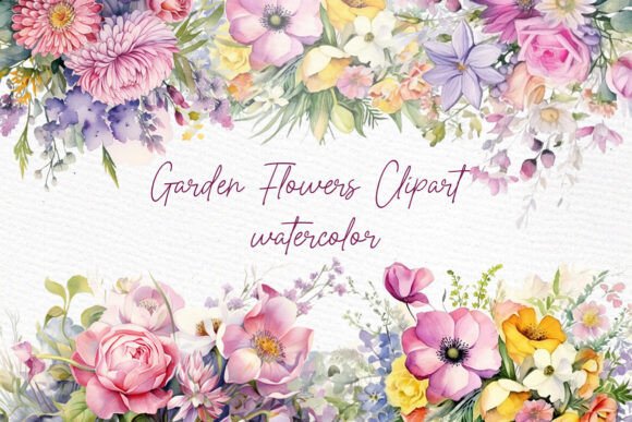 Download Watercolor Garden Flowers Clipart - Flowers Collection