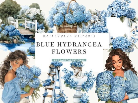 Download Blue Hydrangea Flowers Clipart - Flowers Collection