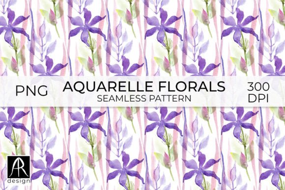 Download Violet Watercolor Flowers Pattern - Flowers Collection