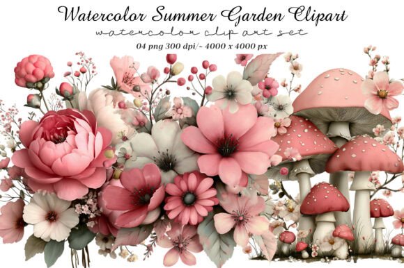 Download Watercolor Summer Garden Clipart - Summer garden clipart Collection