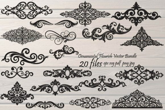 Download Ornamental Flourish Vector Bundle - Ornamental Collection