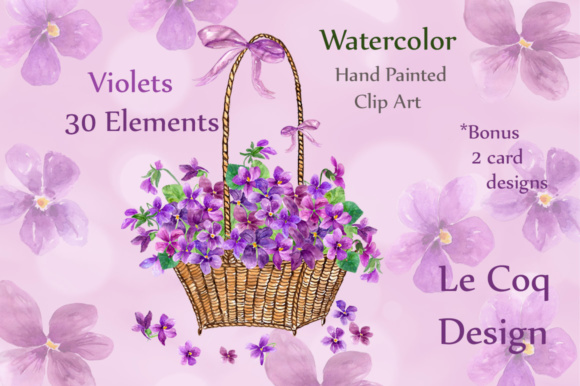 Download Watercolor Violet Flowers Clipart - Flowers Collection