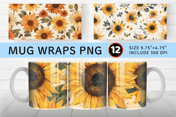 Download Boho Daisy Sunflowers Mug Wrap Sublimati - Flowers Collection