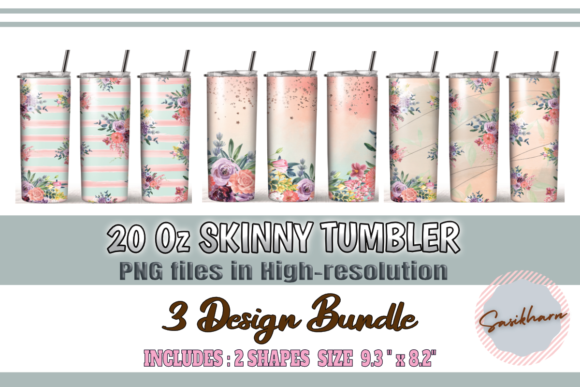 Download Watercolor Flowers Bundle Design Tumbler - Flowers Collection