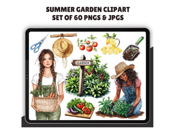 Download Watercolor Summer Garden Clipart - Summer garden clipart Collection