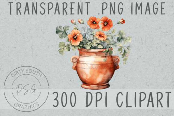 Download Watercolor Potted Flowers - Flowers Collection