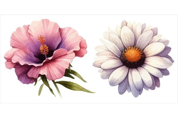 Download Watercolour Flowers Bundle EPS - Flowers Collection