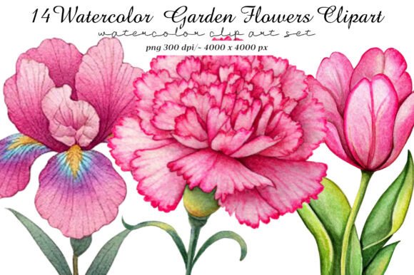 Download Watercolor Garden Flowers Clipart - Flowers Collection