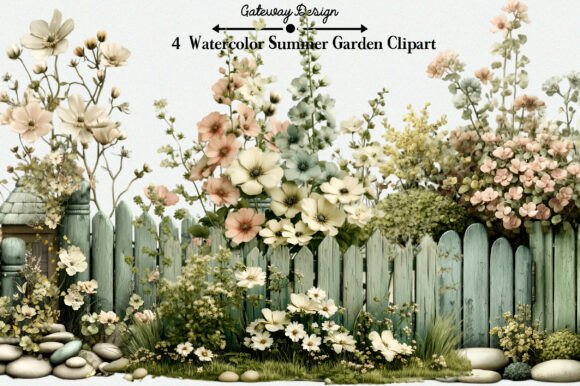 Download Watercolor Summer Garden Clipart - Summer garden clipart Collection