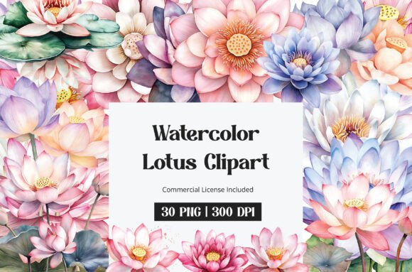 Download Watercolor Lotus Clipart - Lotus clipart Collection