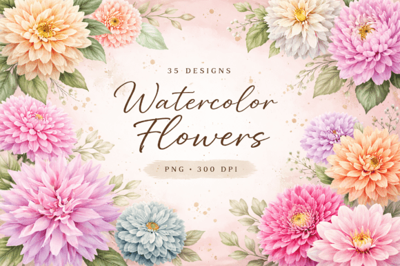 Download Watercolor Hydrangea Blooms Flowers - Flowers Collection