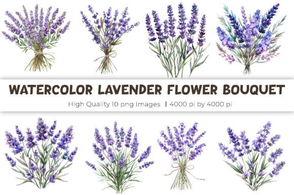 Download Watercolor Lavender Flowers Bouquet - Flowers Collection