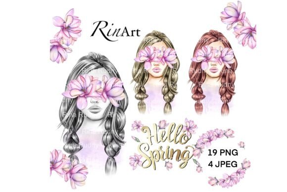 Download Girl with Magnolia Flowers Clipart Png - Flowers Collection