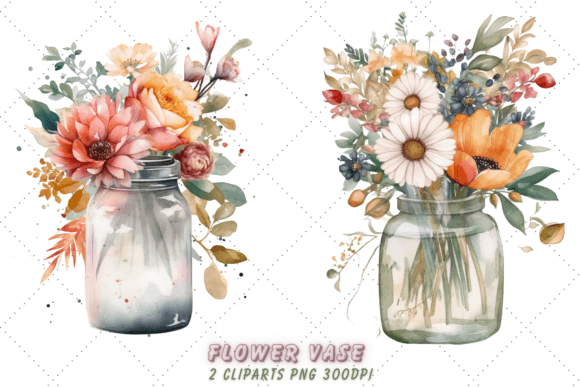 Download Vase with Flowers Watercolor Clipart - Flowers Collection