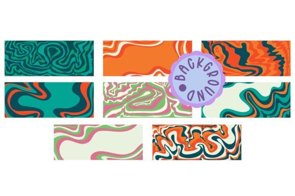 Download 60s Wave Background Set in Trendy Style - Background Collection