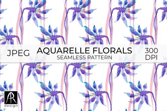 Download Violet Watercolor Flowers Digital Paper - Flowers Collection