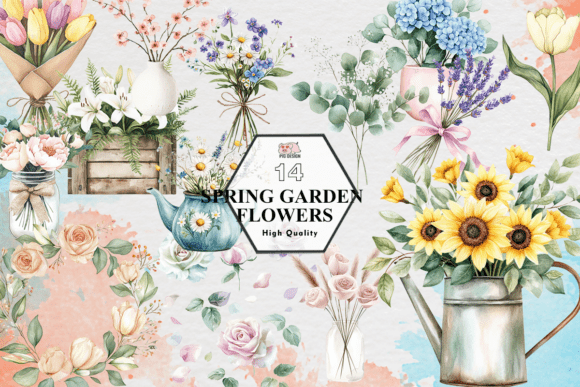 Download Spring Garden Flowers Clipart PNG - Flowers Collection