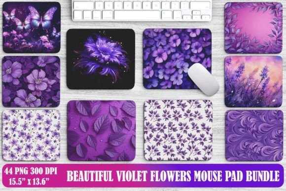 Download Beautiful Violet Flowers Mouse Pad Backgrounds Bundle - Background Collection