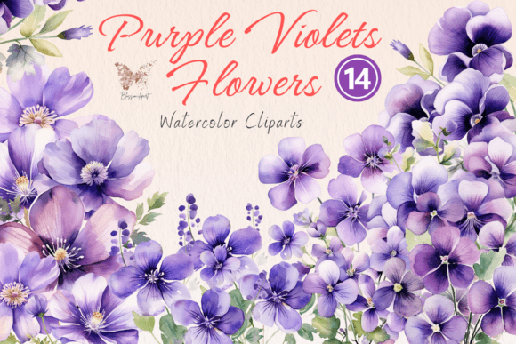 Download Purple Violets Flowers Watercolor - Flowers Collection