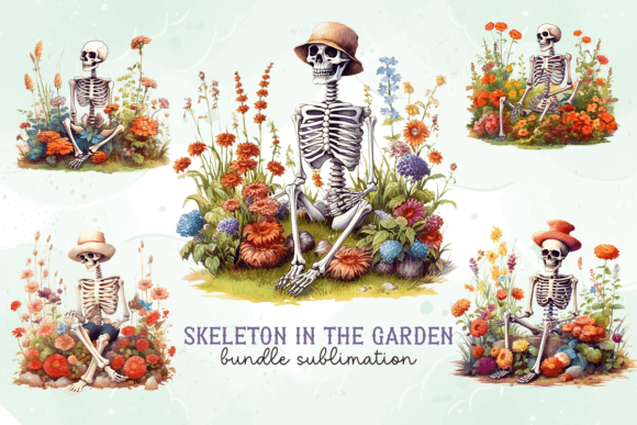 Download Skeleton in the Garden Flowers Clipart - Flowers Collection