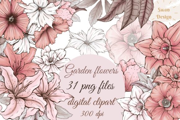 Download Cute Pink Garden Flowers Clipart - Flowers Collection