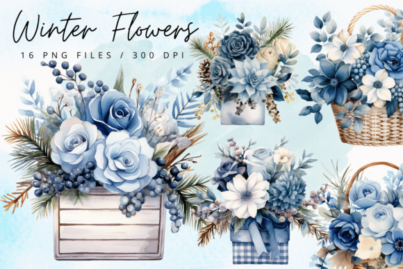 Download Blue Flowers Watercolor Clipart - Flowers Collection
