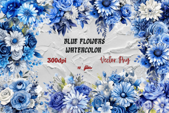 Download Blue Flowers Watercolor - Flowers Collection
