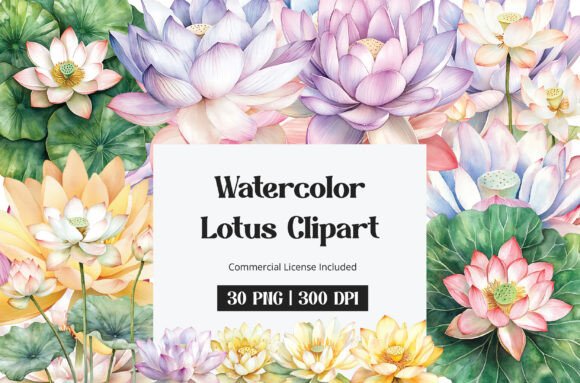 Download Watercolor Lotus Clipart - Lotus clipart Collection