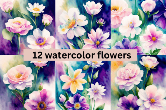 Download Watercolor Flowers Bundle - Flowers Collection
