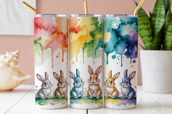 Download Watercolor Bunny Garden 20oz Wrap - Premium Resources