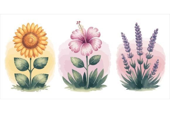 Download Watercolour Flowers Bundle EPS - Flowers Collection