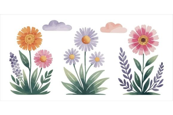 Download Watercolour Flowers Bundle EPS - Flowers Collection