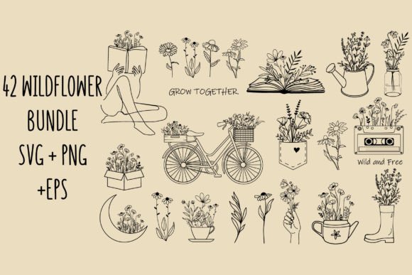 Download Wildflowers Svg Bundle Flower Svg Art - Flowers Collection
