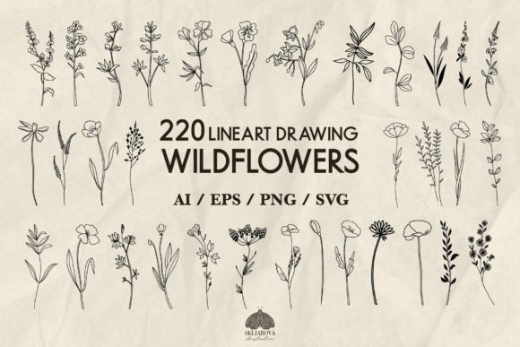 Download 220 Wildflowers SVG PNG EPS - Flowers Collection