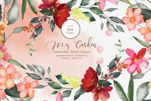 Download Watercolor Garden Flowers Clipart Set - Flowers Collection