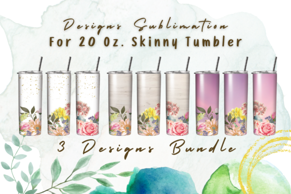 Download Watercolor Flowers Bundle Design Tumbler - Flowers Collection
