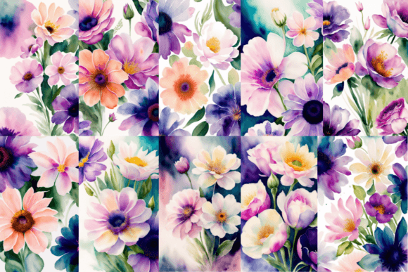 Download Watercolor Flowers Bundle - Flowers Collection