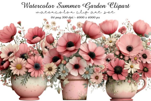 Download Watercolor Summer Garden Clipart - Summer garden clipart Collection
