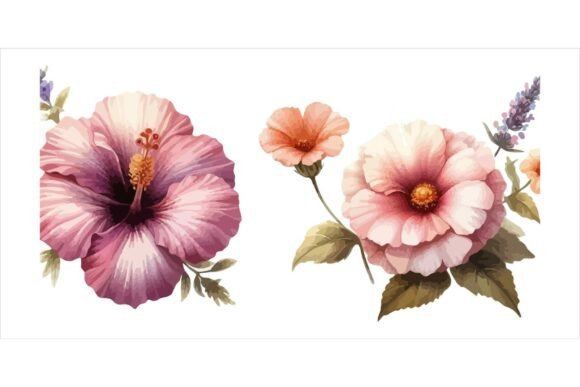 Download Watercolour Flowers Bundle EPS - Flowers Collection