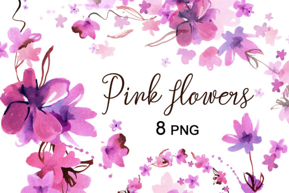 Download Pink Watercolor Hand Painted Flowers - Flowers Collection