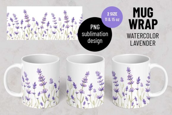 Download Lavender Flowers. Mug Wrap Sublimation - Flowers Collection