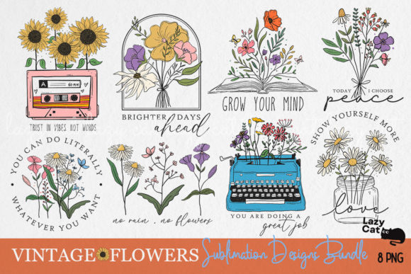 Download Vintage Flowers Sublimation Bundle - Flowers Collection