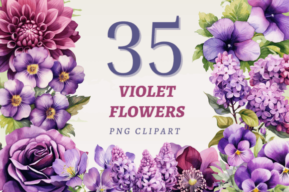 Download Violet Flowers PNG Bundle - Flowers Collection